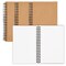 Paper Junkie 4 Pack Spiral Notebook Graph Paper, Small Graph Notebook with Kraft Cover, 5x7 inch, 50 Sheets Each, A5 Grid Notebooks for Sketching, Designing, Note-Taking, Brown Spiral Bound Journals